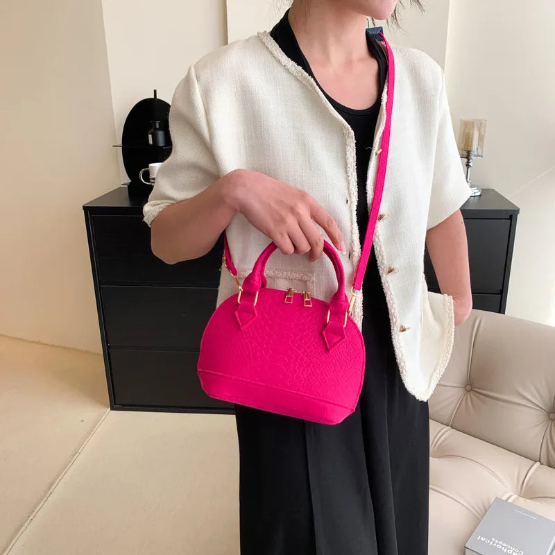 Women's Large Crossbody  Retro Felt Handbag with Makeup Organizer Solid-Color Casual Purse for Everyday Use Travel Shoulder Bag