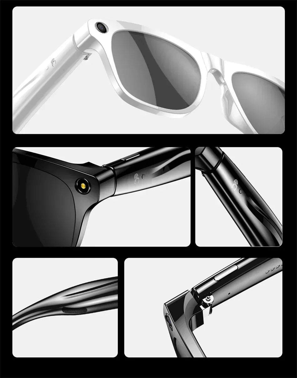 Lenovo 2026 New 8K Bluetooth AI Glasses 1200MP HD Camera Chat GPT Voice Assistant Music Player Translate Call Smart Sunglasses