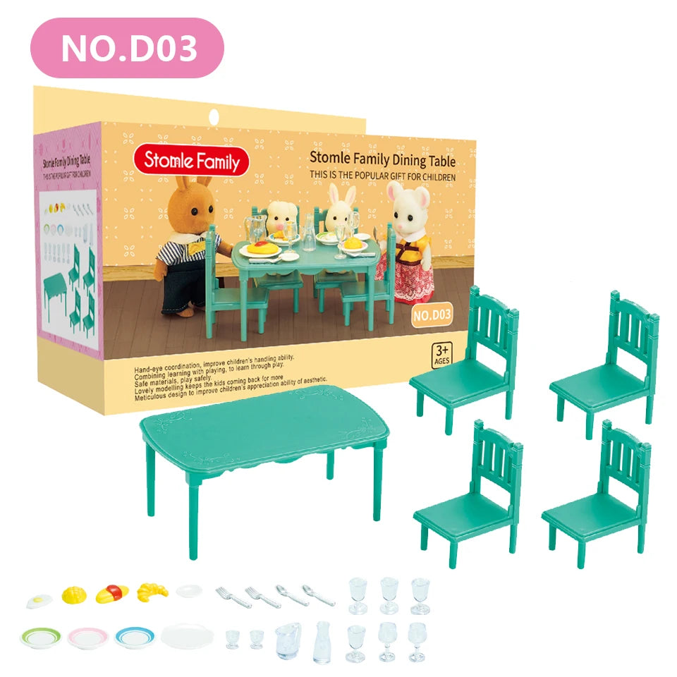 Toys Doll 1:12 Forest Family Montessori Kitchen Compatible Miniature Dollhouse Kitchen Accessories Furniture Pretend Play Gifts