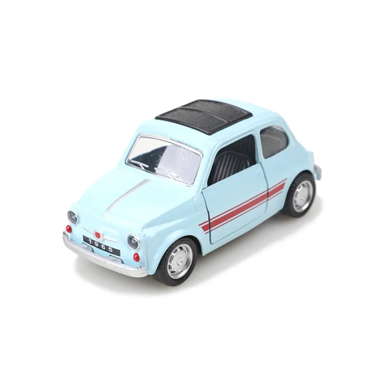 Retro Fiat Alloy Pull-back Car, Simulated  Scale Alloy Pull-back Car, Children's Toy Gift. Birthday Gift.