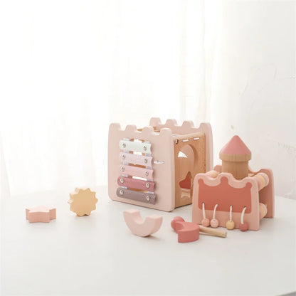 Wooden Montessorri Toys Five-in-one Multifunctional Baby Toys Exercise Children's hand-eye Coordination Logic Imagination Space