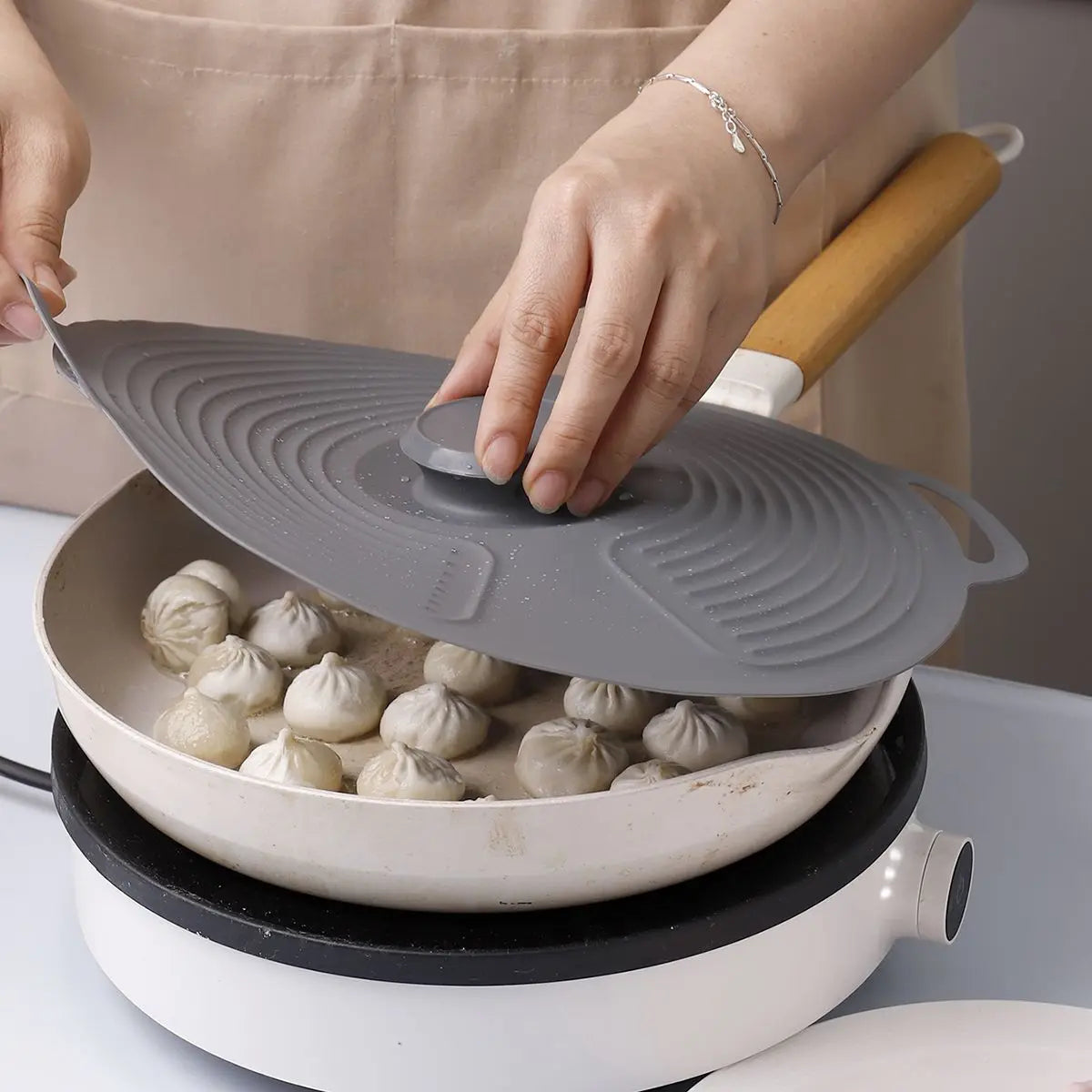 Food Grade Silicone Fresh-keeping Cover Circular Seal Spill-proof Lid Multi-functional High Temperature Resistance and Pot Cover