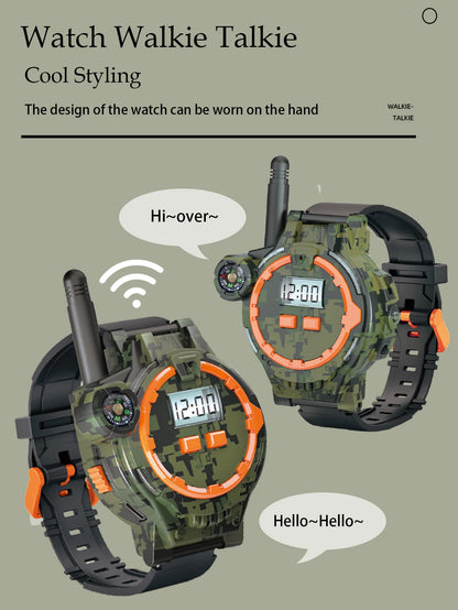 2Pcs Electronic Walkie Talkie Watch Toys, Creative Rechargeable Walkie Talkie With Compass Spying Gadgets Gifts for Kids