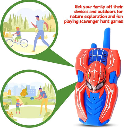Spider Walkie Talkie for Kids, 2 Pack, Long Range Communication, Adventure Game Toy