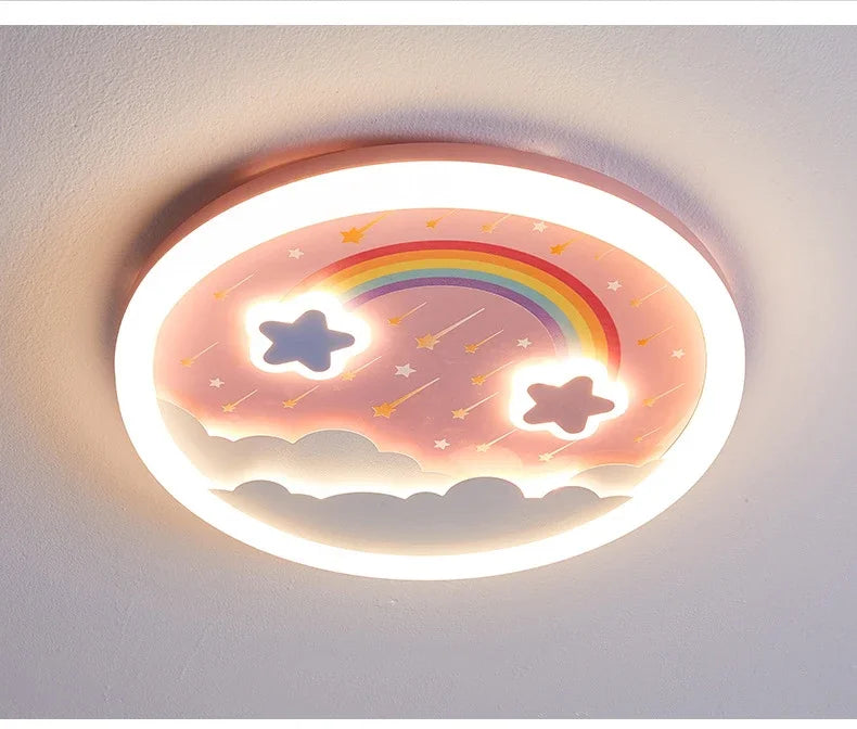 2026 Pink Rainbow Unicorn Light Princess Room Ceiling Lamps LED Warm Cute Nursery Children's Room Girl Bedroom Pegasus Ceiling L
