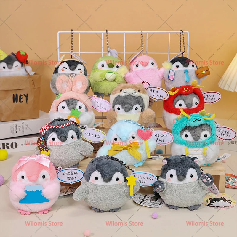 22 Styles Cute Penguin Plush Key Ring Tourist Hat Penguin Keychain For Girls Gifts Creative School Bag Keychain