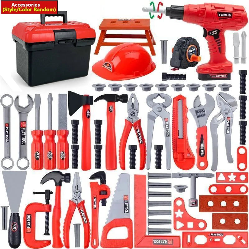 Kids Pretend Tools Kit Toys 68/55/41/38 Play Simulated Repair Tool Set Engineer Plastic Construction Toys Toddler Kids Boys Gift
