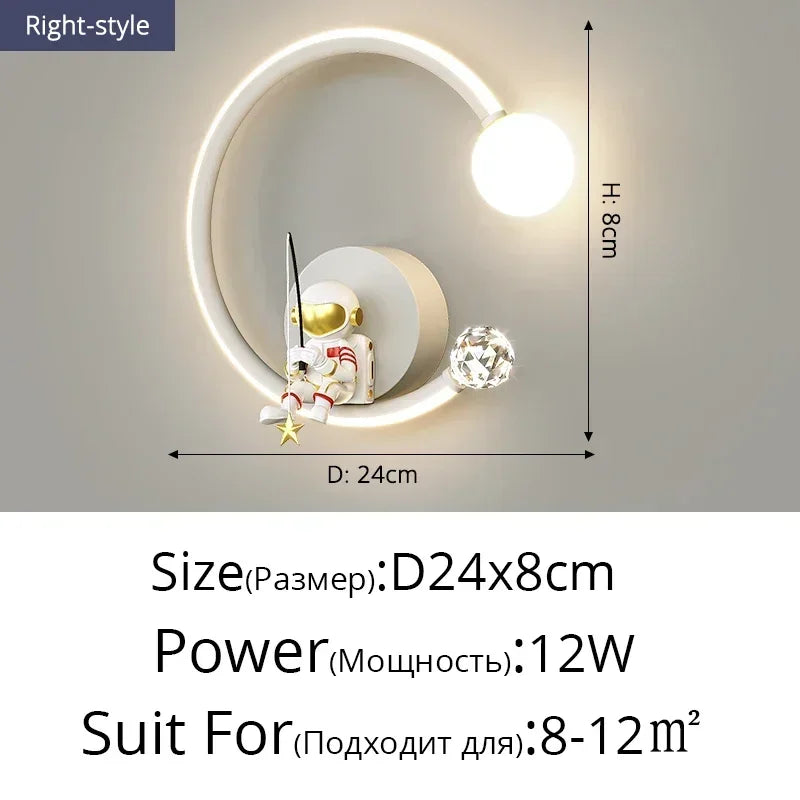 Wall Led Lights Modern Minimalist Astronaut Bedroom Bedside Sconce Lamps for Room Children's Home-appliance
