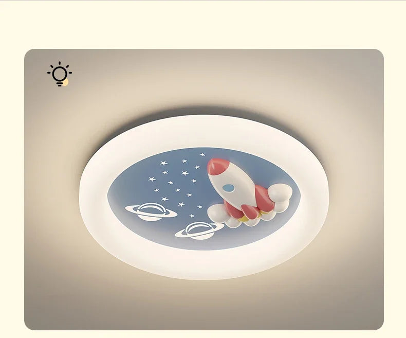Modern Rocket Cloud Ceiling Lights Boys and Girls Bedroom Decor Light LED Warm Romantic Nursery Children's Room Ceiling Lamps