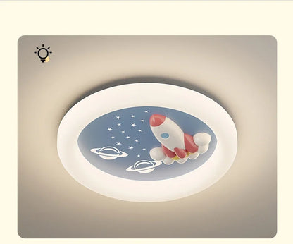 Modern Rocket Cloud Ceiling Lights Boys and Girls Bedroom Decor Light LED Warm Nursery Children's Room Ceiling Lamps