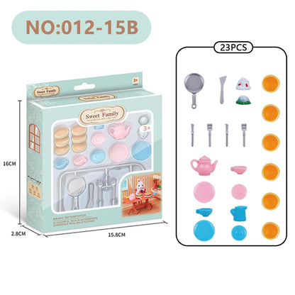 Toys Doll 1:12 Forest Family Montessori Kitchen Compatible Miniature Dollhouse Kitchen Accessories Furniture Pretend Play Gifts
