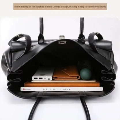 New Women's Tote Bag, Fashionable and Simple Casual Bag, High-End Shoulder Bag, Large-Capacity Commuter Bag, Trendy Handbag, Water-Repellent Shopping Bag