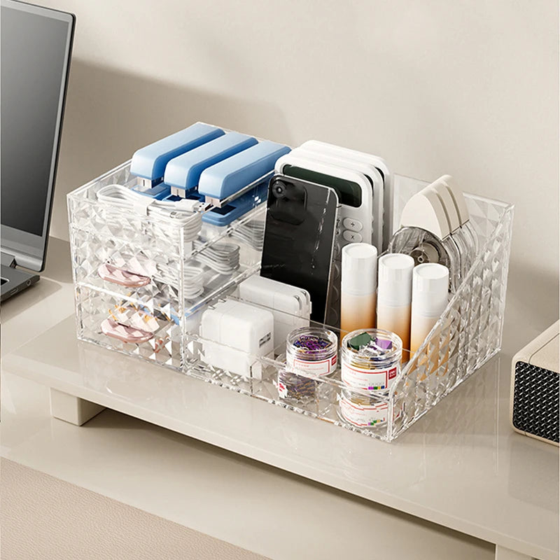 Makeup Organizer Cosmetic Organizer with Transparent Drawer - Multi-functional Lipstick & Cosmetic Organizer