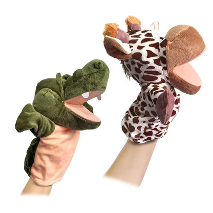 Stuffed Plush Animals Toys Hand Finger Story Puppet Kawaii Dolls Educational Baby Toys Lion Elephant Bunny Monkey Children GIft
