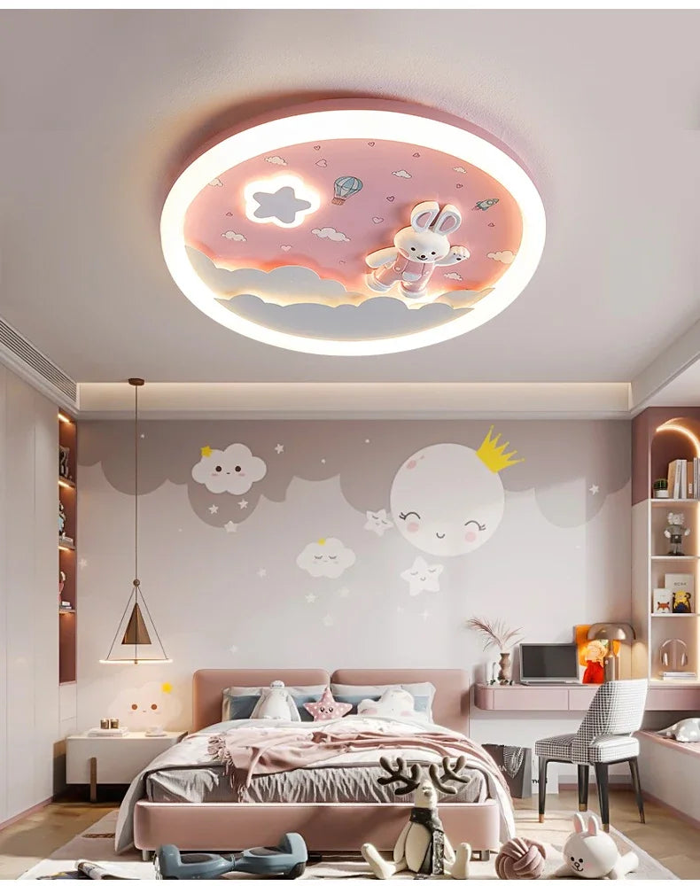2026 Pink Rainbow Unicorn Light Princess Room Ceiling Lamps LED Warm Cute Nursery Children's Room Girl Bedroom Pegasus Ceiling L