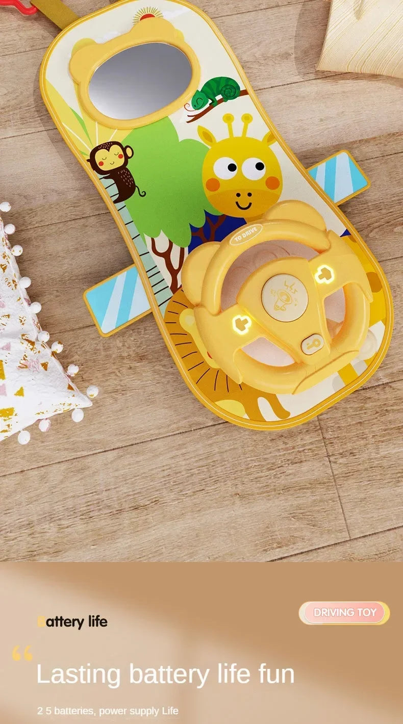Baby Car Seat Toys Baby Toy Electric Simulate Driving Car Copilot Steering Wheel Seat Toy Hanging Toys for Baby 0 12M