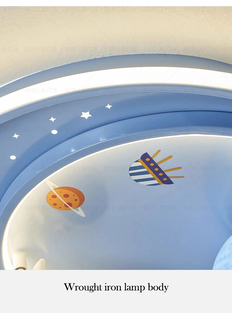 Children's Room Bedroom Ceiling Lights LED Moon Astronaut Unicorn Light Warm Romantic Baby Room Boy Girl Bedroom Ceiling Lamps