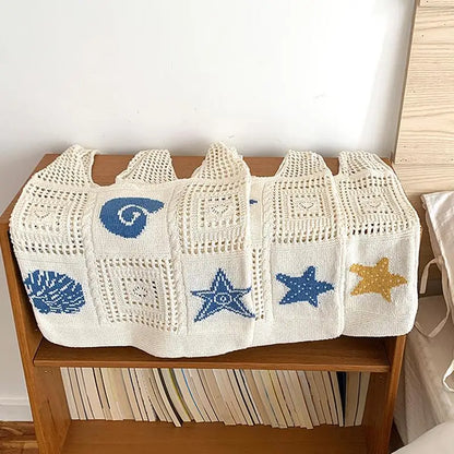 Designer Knitted High-capacity Tote Bags Women's Summer Beach Bag Casual Hollow Woven Underarm Shoulder Bag