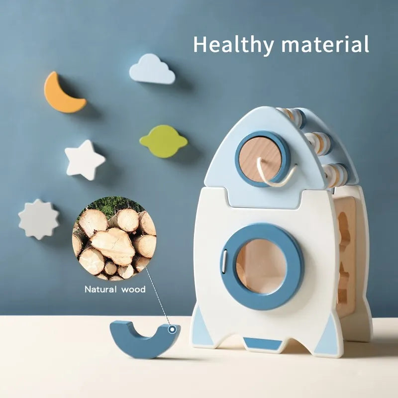 Wooden Montessorri Toys Five-in-one Multifunctional Baby Toys Exercise Children's hand-eye Coordination Logic Imagination Space