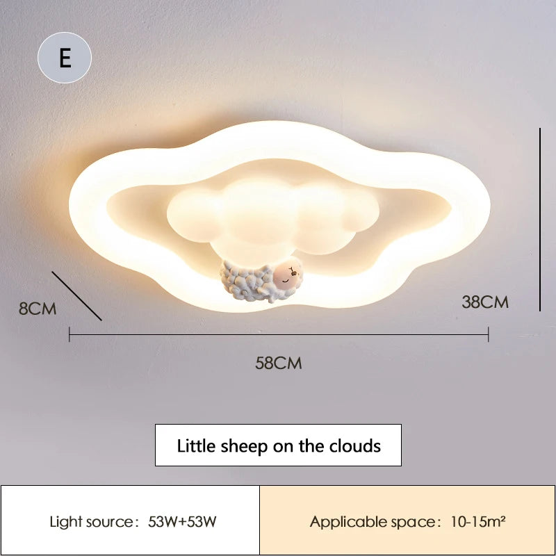 Cloud Light LED Children's Room Baby Room Ceiling Lights Modern Cream Style Nursery Decor Boy Girl Bedroom Cloud Ceiling Lamps