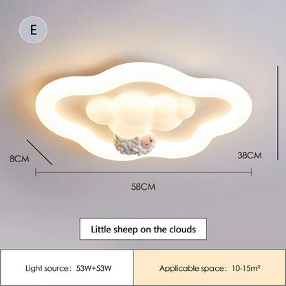 Cloud Light LED Children's Room Baby Room Ceiling Lights Modern Cream Style Nursery Decor Bedroom Cloud Ceiling Lamps