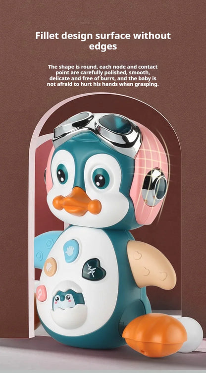 Interactive Walking Penguin Toy, Dancing Musical Baby Toy with LED Lights, Encourages Crawling Learning for Toddlers Infant Kids