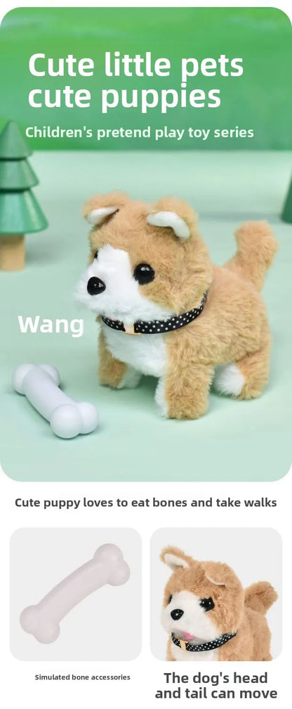 New Children's Simulation of Electric Plush Animal Toys, Play House Gifts for Boys and Girls with Sound Pet Toy Sets with Cages！