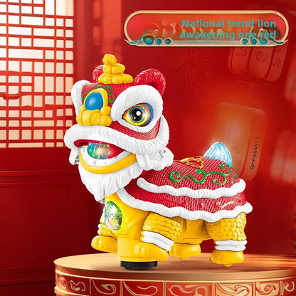 Electric Lion DanceChildren's Electric Toys Wagging Their Heads and Wagging Their Tails, Light Music, Unisex Lion Dance Toys