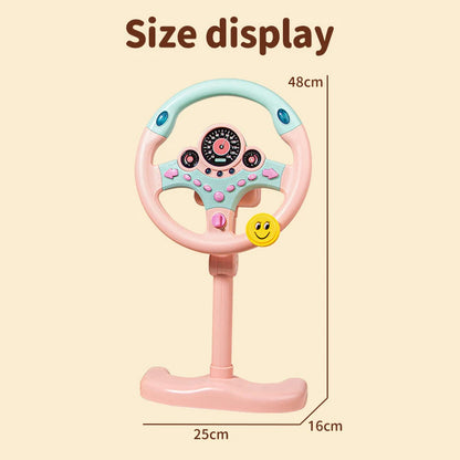 Electric Simulated Driving Steering Three-Dimensional Portable Wheel Copilot Toy Light And Sound Educational Children's Gifts