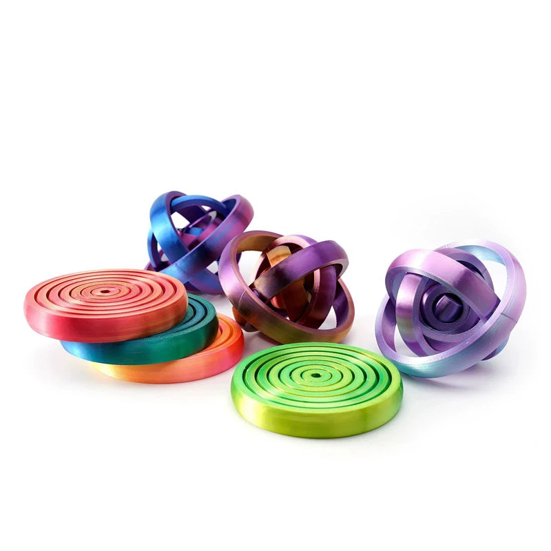 3D Printed Rotating Ball Toy O-Shaped Universal Fingertip Gyroscope Gravity Rotation Anxiety Relief Decompression Cool Toy
