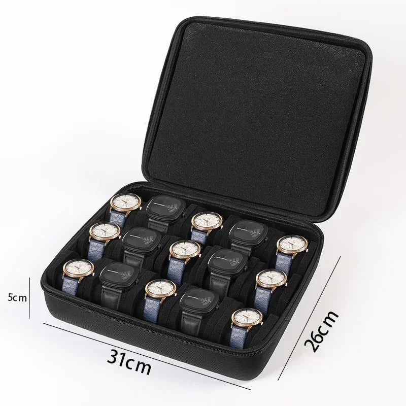 Watch Box Organizer For Men or Women Watch Travel Case Portable Storage Watch Display Holder for Wristwatches and Smart Watches