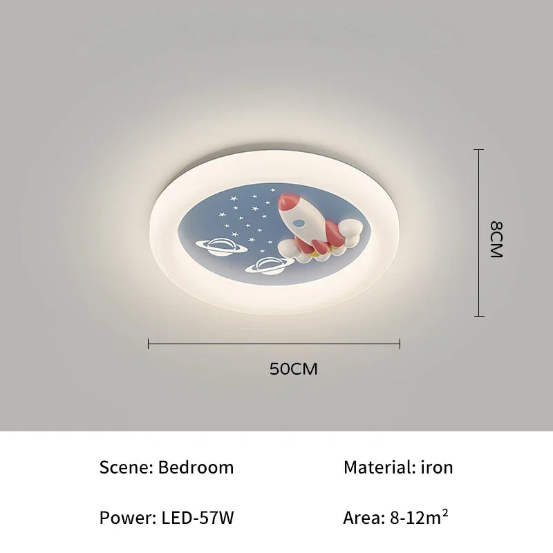 Modern Rocket Cloud Ceiling Lights Boys and Girls Bedroom Decor Light LED Warm Romantic Nursery Children's Room Ceiling Lamps