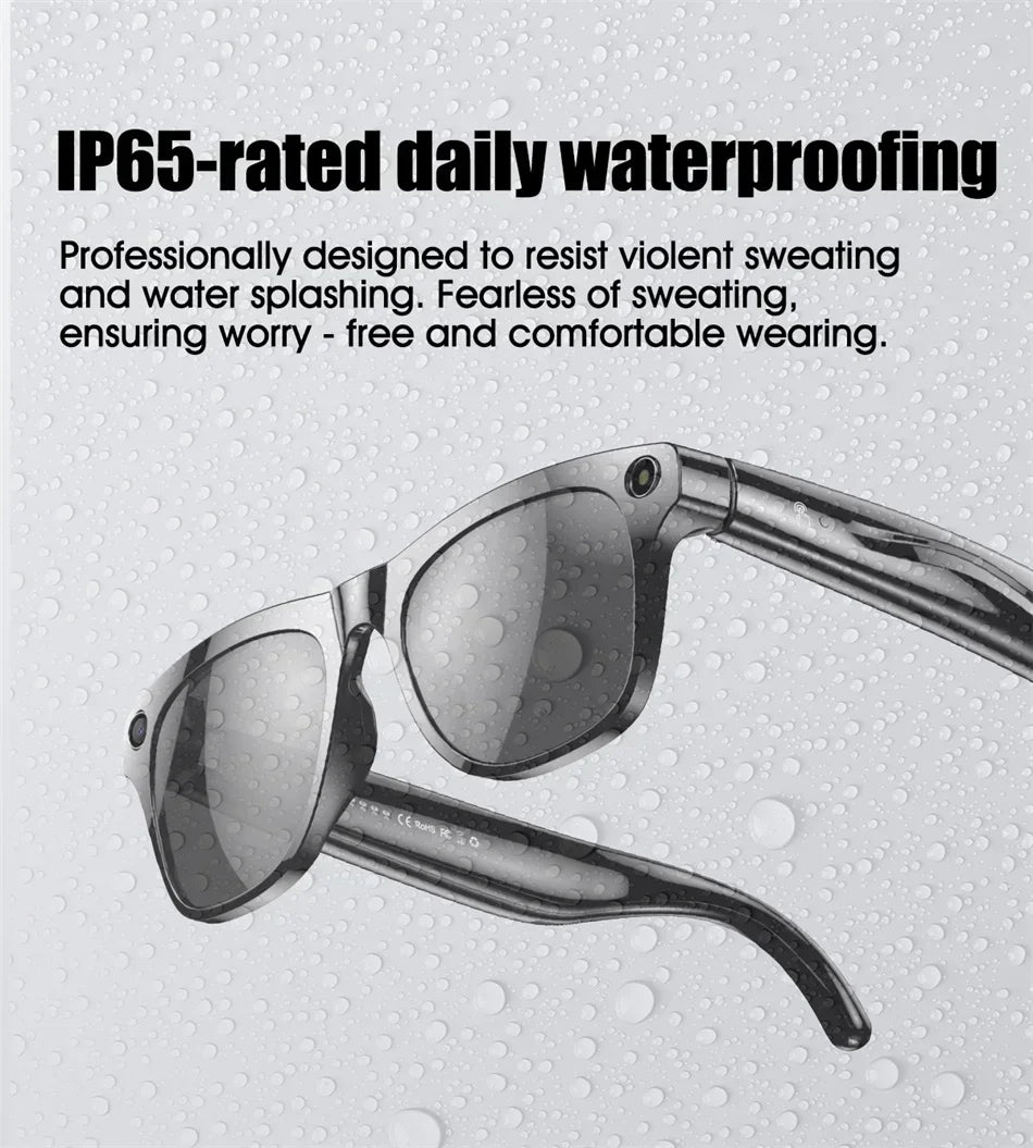 Lenovo 2026 New 8K Bluetooth AI Glasses 1200MP HD Camera Chat GPT Voice Assistant Music Player Translate Call Smart Sunglasses