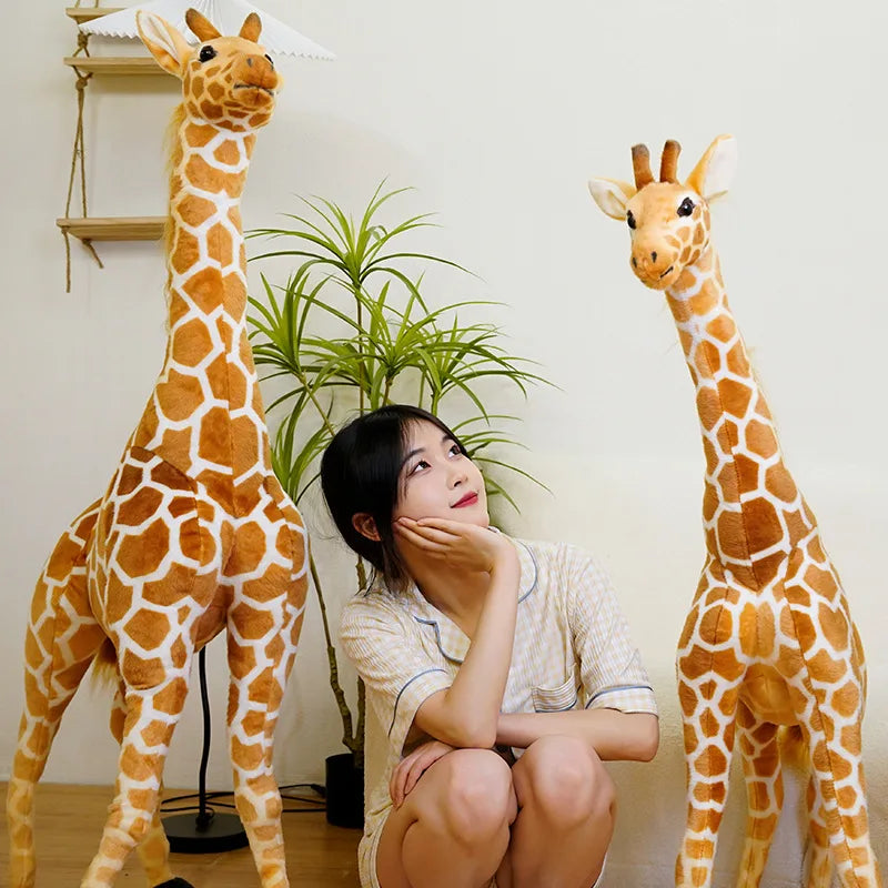 50-120cm Giant Real Life Giraffe Plush Toys High Quality Stuffed Animals Dolls Soft Kids Children Baby Birthday Gift Room Decor