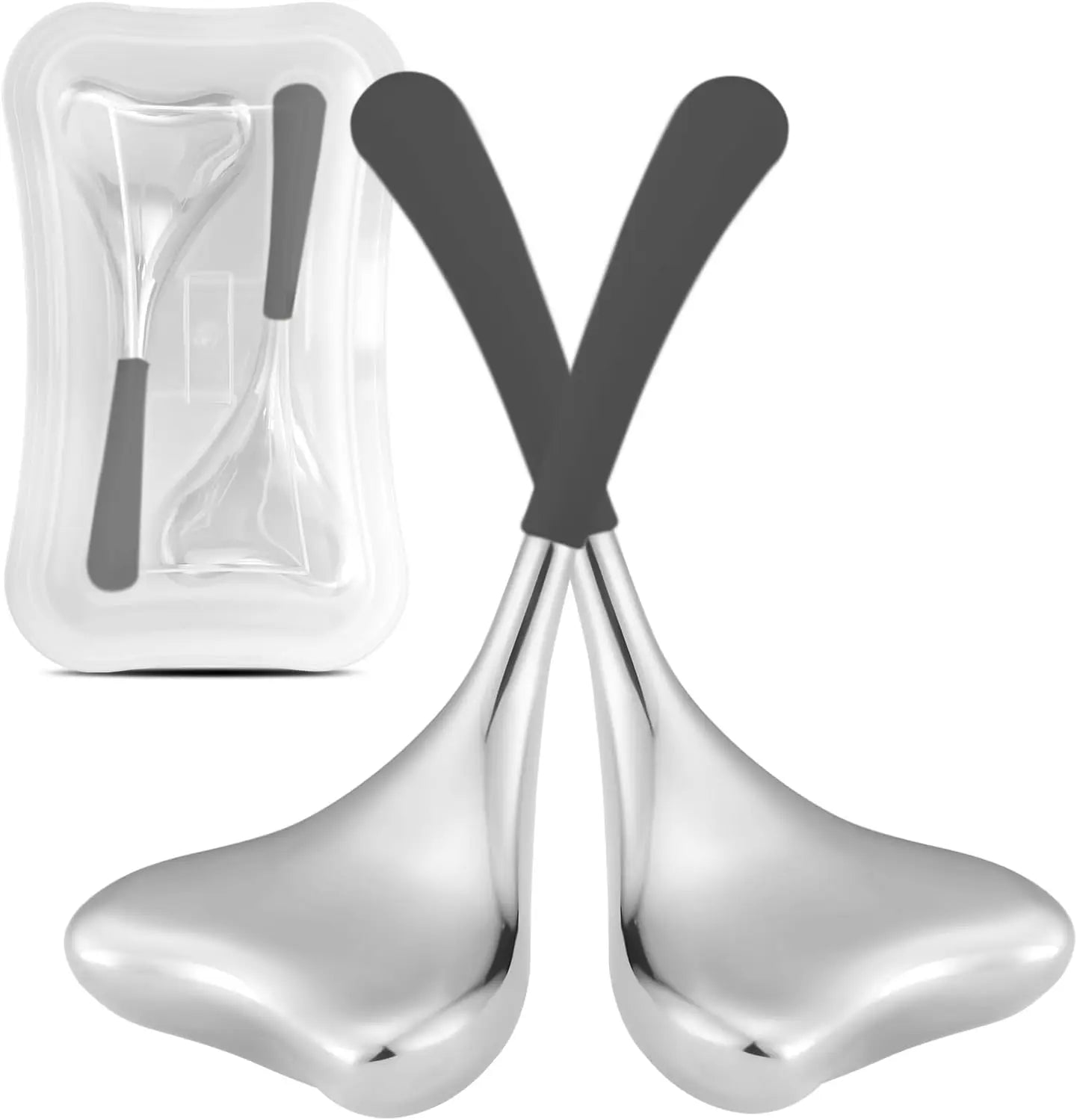 2pcs Ice Globes Stainless Steel Gua Sha Massage Cryo Sticks Facial Cooling Roller Skin Care Tool for Puffy Eye and Skin Tighten