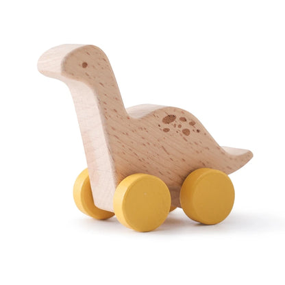 Montessori Wooden Toys Dinosaur Car Education Wooden Blocks Baby Toys From 3-5 Years Black Walnut Wooden Car Toys For Children