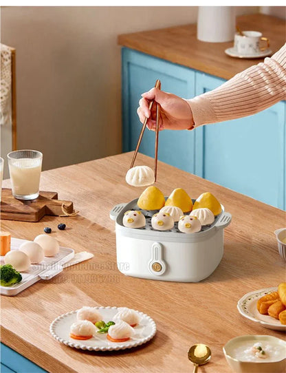 Mini Steamer Electric Steam Pot Cooking Steaming Home Two-layer Transparent Food Dumplings Household Pan Warmer Multicooker