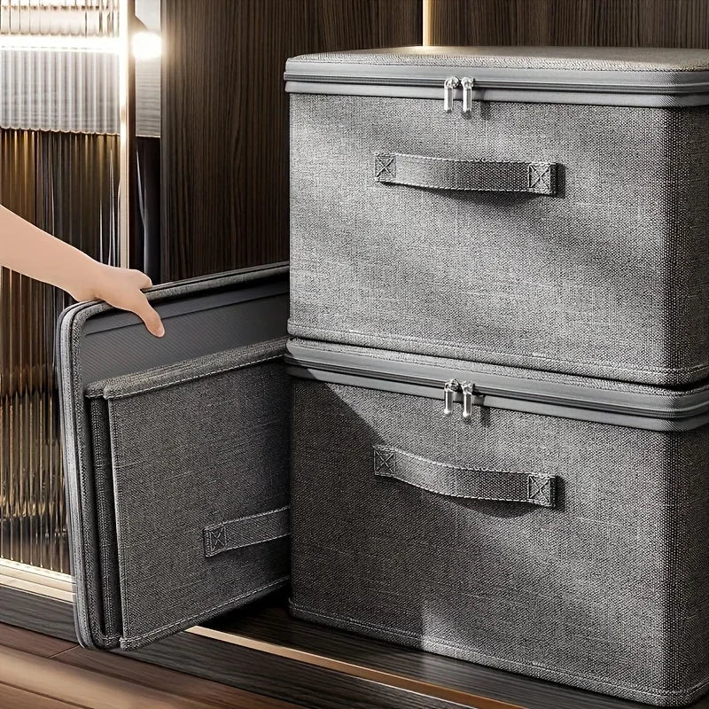 Foldable Storage Box with Cloth Cover, Large Capacity Quilt Storage Box, Underwear Storage Box Clothes Organizer