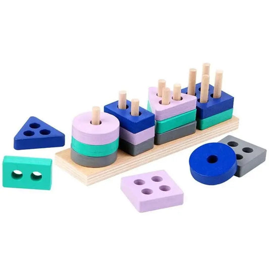 Toy Wooden Building Blocks Toys Color Shape Match Puzzle Toys for gifts Boys Girls
