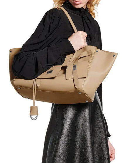 New Women's Tote Bag, Fashionable and Simple Casual Bag, High-End Shoulder Bag, Large-Capacity Commuter Bag, Trendy Handbag, Water-Repellent Shopping Bag
