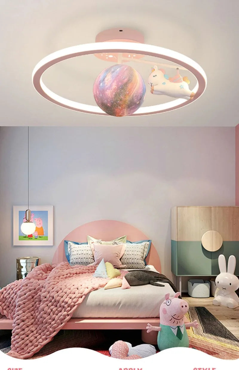 Modern LED Lovely crown star Ceiling Lamp Child Bedroom Living Restaurant Study Home Decoration Indoor Lighting Fixture Lustre
