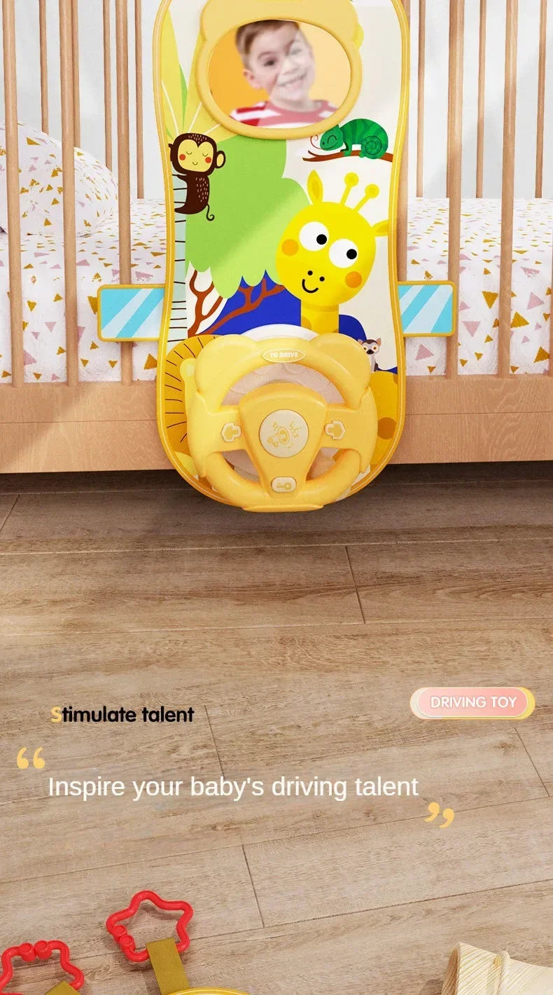 Baby Car Seat Toys Baby Toy Electric Simulate Driving Car Copilot Steering Wheel Seat Toy Hanging Toys for Baby 0 12M