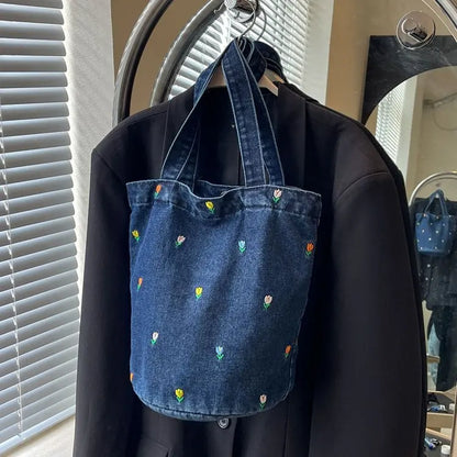 Women Shoulder Bag Large Capacity Denim Tote Bag Fashion Underarm Harajuku Handbag Clutch Bags Simple Female Commuter bags 2026