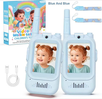 2PCS Kids Video Walkie Talkies USB Charging Indoor and Outdoor High Definition Intercom Children's Toys Birthday Gifts Ages 3-12