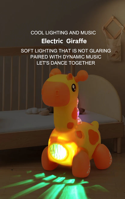 Giraffe rope toy with light, music, electric crawling toy, children's puzzle early education luminous toy