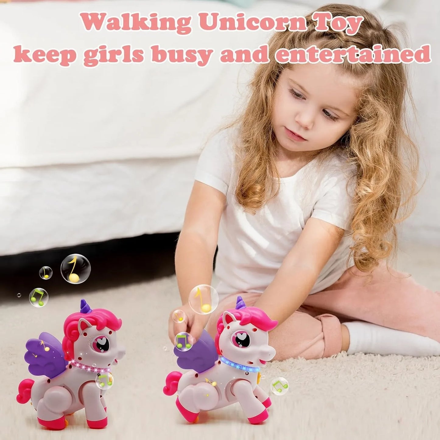Unicorn Pegasus Toy Fantasy Cartoon Wings Unicorn with Light Music Animal Shape Girl Christmas New Year Gift