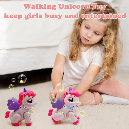Unicorn Pegasus Toy Fantasy Cartoon Wings Unicorn with Light Music Animal Shape Girl Christmas New Year Gift