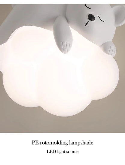 Children's Room Bedside Wall Lamp Bear Rabbit Cloud Lamp Creative Cream Style Baby Room Nursery Boy Girl Bedroom Wall Light