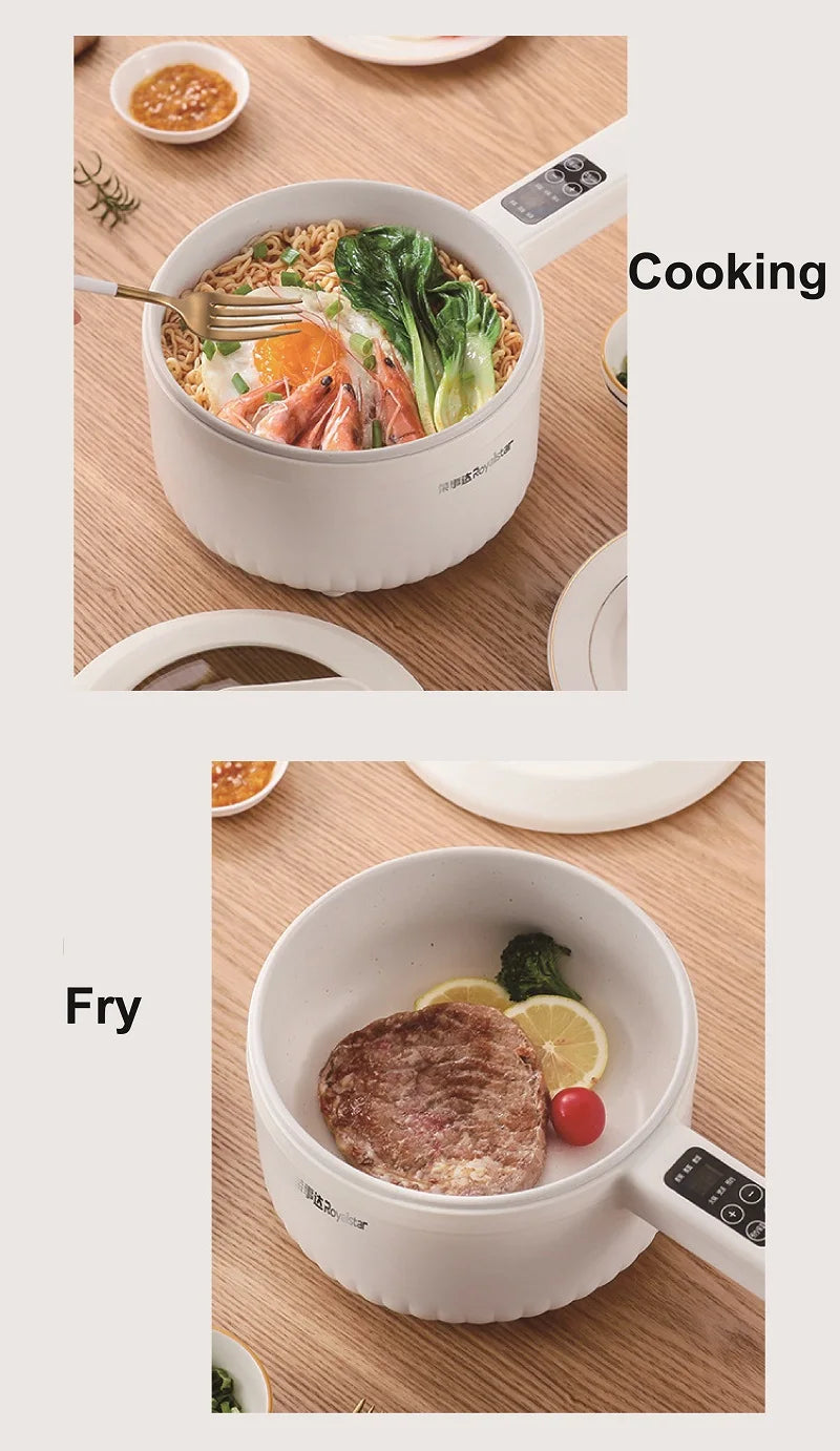 2.2L Electric Cooker Multi-Function Pot Double Layer Home High Capacity Hot Pot Noodle Cooker Non-Stick Pot Kitchen Tool 220V