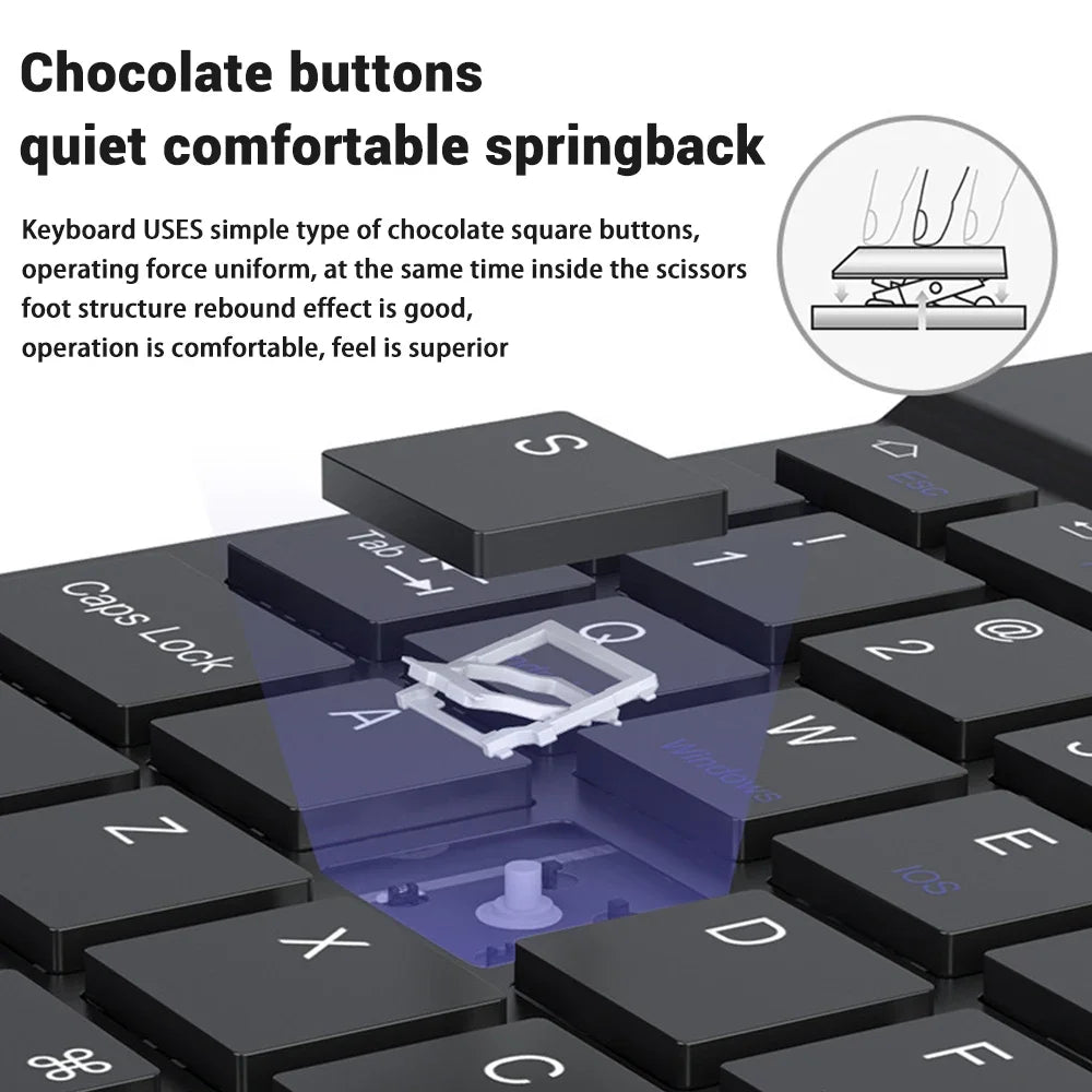 2026 New Slim Lightweight Ergonomic Bluetooth Keyboard, Compact Silent Wireless Keyboard for Windows iOS Android Devices Office